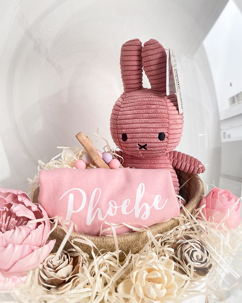 Miffy Dusty Rose Baby Gift Set - Teether and Diapers